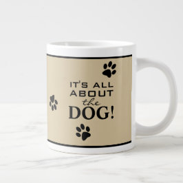 Taza De Café Gigante Tipografía de perro Personalizado de cola de perro