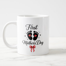 Taza De Café Gigante Tipografía del Día de la Madre del Arco Rojo Moder