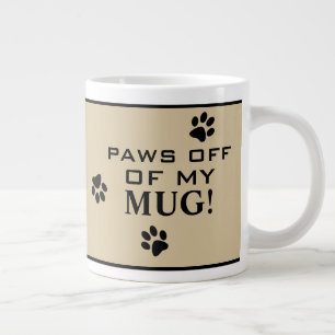 Taza De Café Gigante Tipografía Divertida Huellas de Pezuñas de Perro A