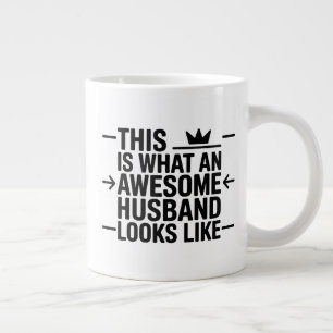 Taza De Café Gigante Tipografía Gráfica Marido Impresionante