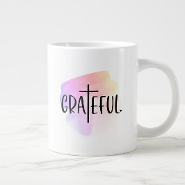 Taza De Café Gigante Tipografía grandiosa de la Cruz Cristiana