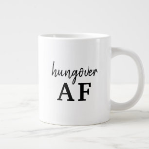 Taza De Café Gigante Tipografía Negra Divertida Borracho AF