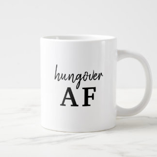 Taza De Café Gigante Tipografía Negra Divertida Borracho AF