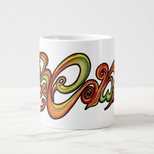 Taza De Café Gigante Tipografía pintada a mano en Sri Lanka