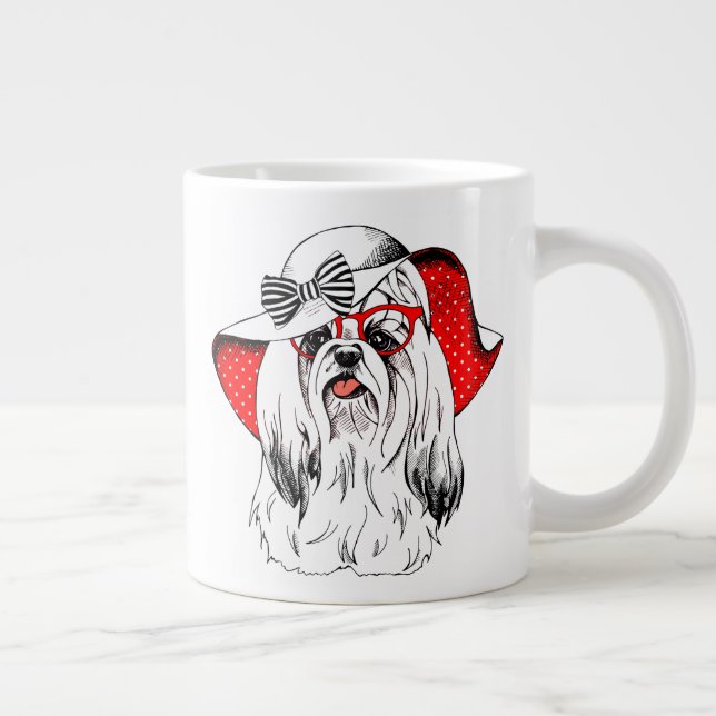 Taza De Café Gigante Tiroteo de la moda en Yorkie (Derecha)