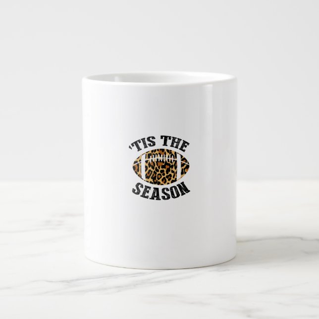 Taza De Café Gigante Tis The Season Leopard Football Season Game Day (Frente)