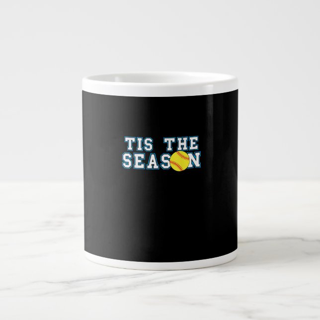 Taza De Café Gigante Tis The Season Softball Coach Creative Casual (Frente)