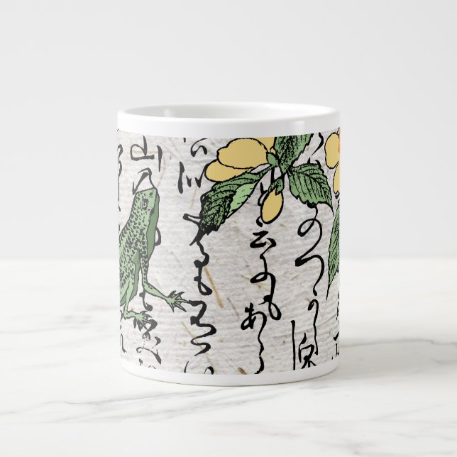 Taza De Café Gigante Toad de rana botánica japonesa del siglo XVIII (Frente)