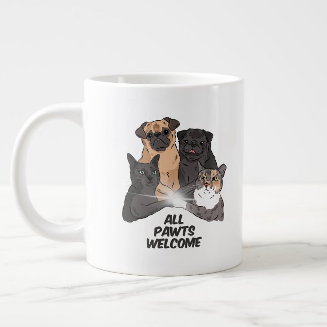 Taza De Café Gigante Todas las rutas de bienvenida Jumbo Mug (Izquierda)