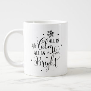 Taza De Café Gigante Todo es Calma/Navidad Cita/ Mug Personalizada