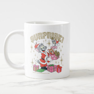 Taza De Café Gigante Tom, Jerry y Nibbles navidad sorpresa