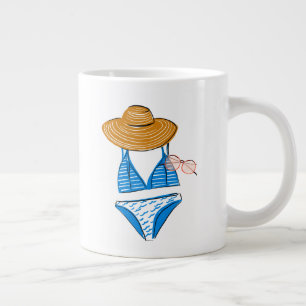 Taza De Café Gigante Toma el sol - Blue Swimsuit 2