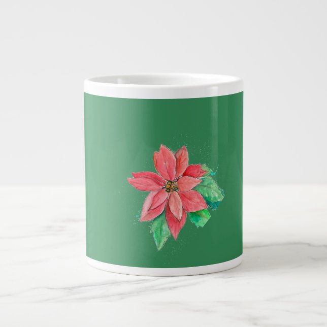 Taza De Café Gigante Toque de café de Poinsettia (Frente)