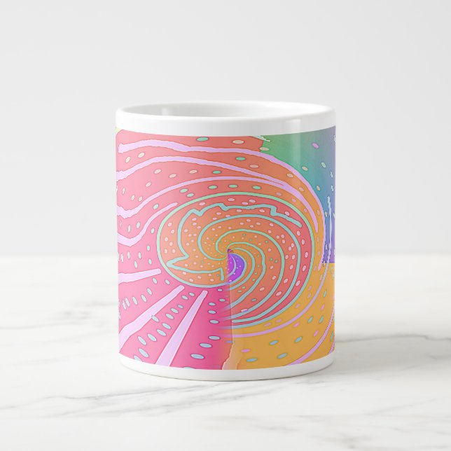 Taza De Café Gigante Torbellino de Vórtice de Arcoíris (Frente)