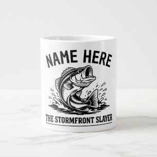Taza De Café Gigante Tormenta de pesca de lubina clásica con nombre per