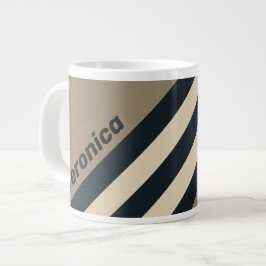 Taza De Café Gigante Tormenta Retro del Desierto Tres Franjas con Nombr