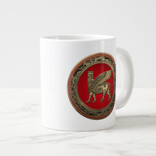 Taza De Café Gigante Toro alado asirio - Lamassu dorado