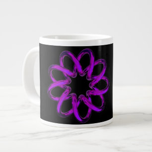 Taza De Café Gigante Toroide Morado Neon Sobre Fondo Negro