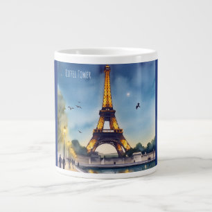 Taza De Café Gigante Torre Eiffel, París, una noche mágica en el Eiffel