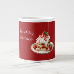 Taza De Café Gigante Tortitas de Fresas Rojas