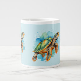 Taza De Café Gigante Tortuga de pintura suave