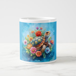 Taza De Café Gigante Tortuga floral