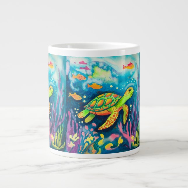 Taza De Café Gigante Tortuga pintadora (Frente)