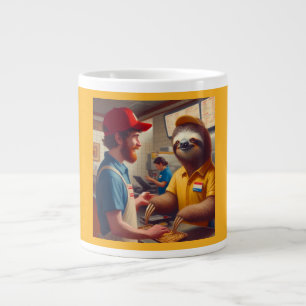 Taza De Café Gigante Trabajador de Sloth Fast Food