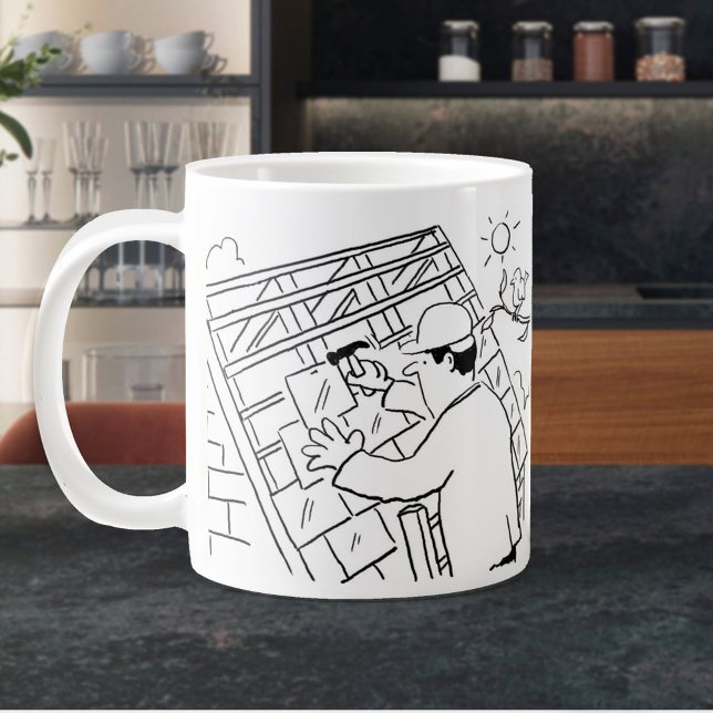 Taza De Café Gigante Trabajador de techo, techo o posterior (Subido por el creador)