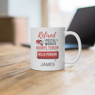 Taza De Café Gigante Trabajador Postal Jubilado Cartero Personalizado J