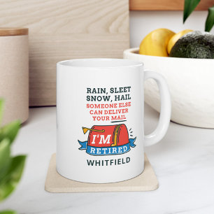 Taza De Café Gigante Trabajador Postal Jubilado Reparto de Correo Perso