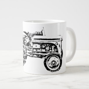 Taza De Café Gigante Tractor de fermentación gris Vintage