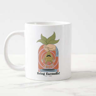 Taza De Café Gigante "¡Traigan orejeras!" Gráfico de Mandrake gritando