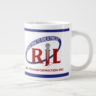 TAZA DE CAFÉ GIGANTE TRANSFORME AL LOGOTIPO DE LA GRANDEZA RJL