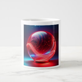 Taza De Café Gigante Transparent Reflective  Red Globe With Starbursts