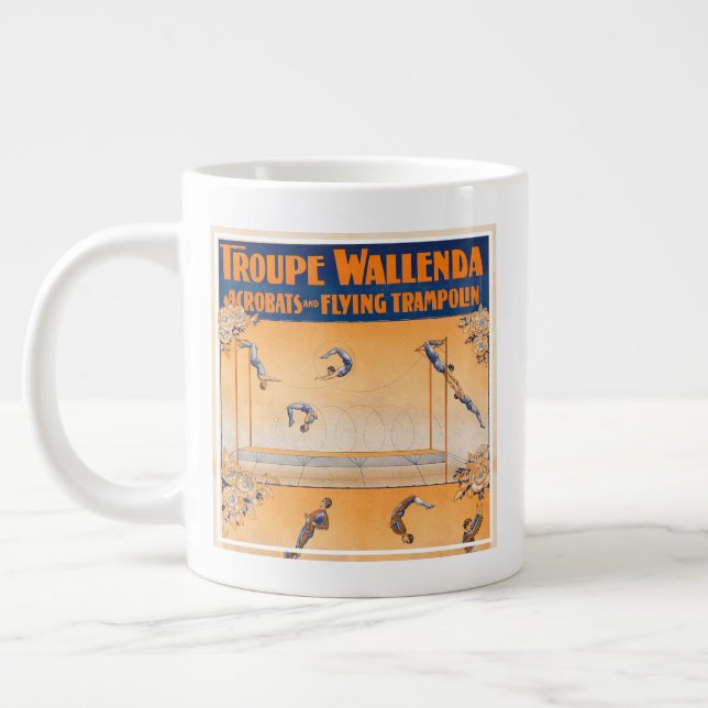 Taza De Café Gigante Trapecio, Acróbatas Y Trampolin Volador (Izquierda)