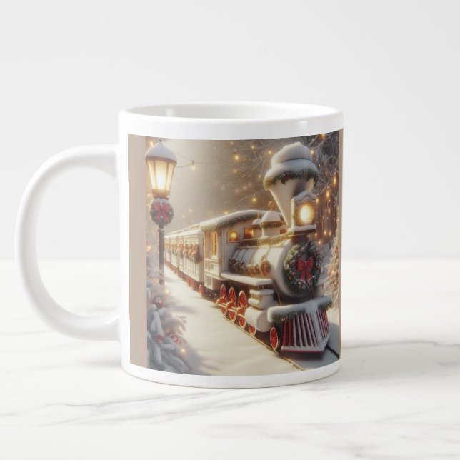 Taza De Café Gigante Tren mágico de Navidades de invierno en Wonderland (Izquierda)