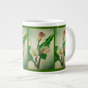 Taza De Café Gigante Tres Calla Lilies Asombroso Acrílico Botánico