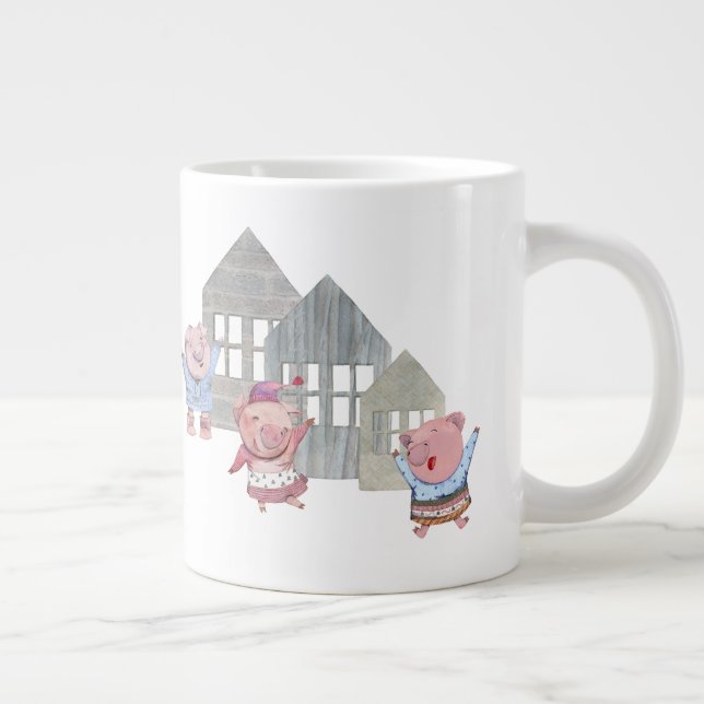 Taza De Café Gigante Tres Cerditos con sus casas (Derecha)
