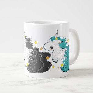 Taza De Café Gigante Tres colores de los unicornios del dibujo animado