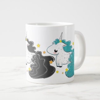 Taza De Café Gigante Tres colores de los unicornios del dibujo animado