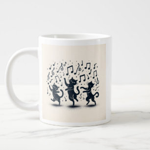 Taza De Café Gigante Tres Gatos Bailando.