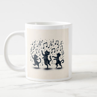 Taza De Café Gigante Tres Gatos Bailando.