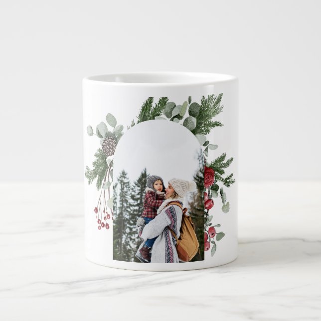 Taza De Café Gigante Tres Navidades de fotografía y nombres botánicos d (Frente)