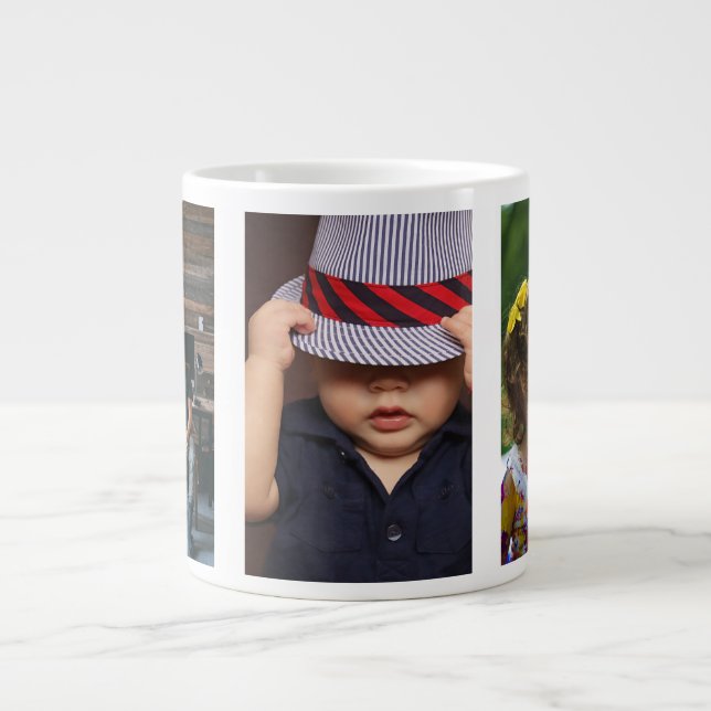 Taza De Café Gigante Tres Personalizados personalizadas de fotos (Frente)