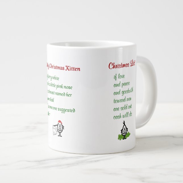 Taza De Café Gigante Tres poemas divertidos del navidad (Derecha)