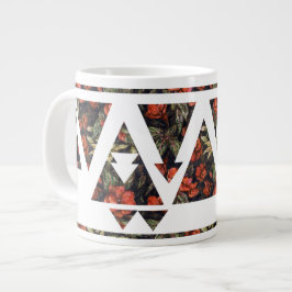 Taza De Café Gigante Triángulos florales y flechas