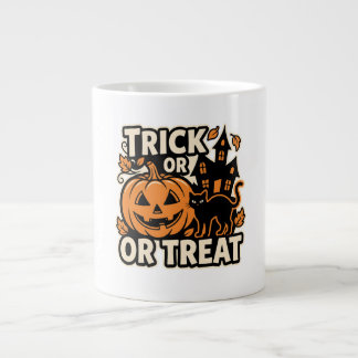 Taza De Café Gigante Trick or Treat Halloween Parche de Gato