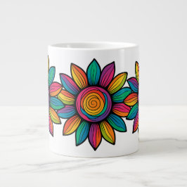 Taza De Café Gigante Trippy Sunflower