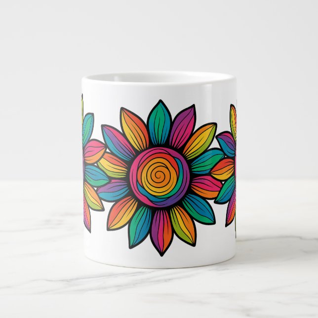 Taza De Café Gigante Trippy Sunflower (Frente)